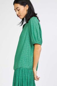 Leaf Green Silk Blouse