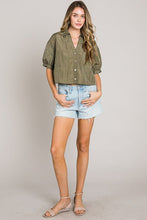 Load image into Gallery viewer, Nylon Olive Puff Shirt
