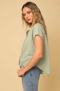 Mandarin Shirt in Sage