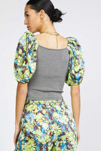 Load image into Gallery viewer, Contrast Midnight Floral Wrap Top
