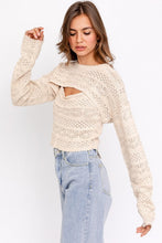 Load image into Gallery viewer, Crochet Knit Cami + Sweater Set
