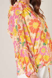 Floral Bellini Ruffle Blouse