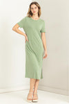 Summer Madness Tshirt Dress in Sage