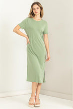 Load image into Gallery viewer, Summer Madness Tshirt Dress in Sage
