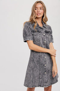 Black Denim A Line Dress