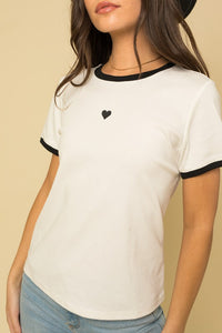 Embroidered Heart Tee