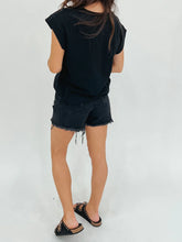 Load image into Gallery viewer, Must be Love Cap Sleeve Tee in Black
