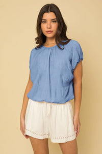 Powder Blue Textured Top