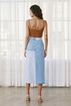 Load image into Gallery viewer, Denim Mix Midi Skirt
