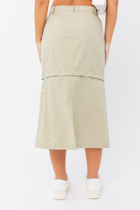 Convertible Cargo Skirt in Khaki