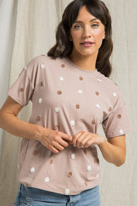 Sweet Dots Tee In Mauve