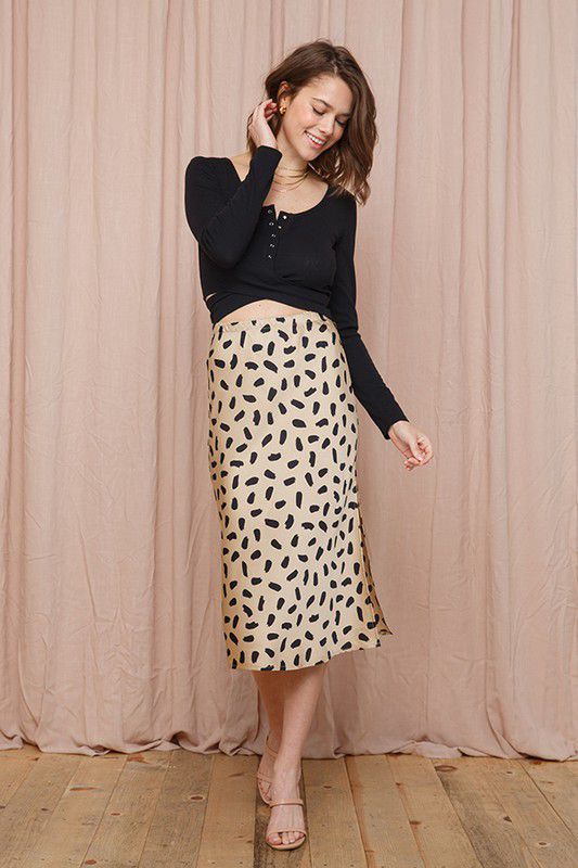 Silky Strokes Midi Skirt