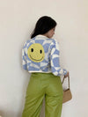 Retro Smiley Knit Cardigan