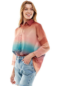 The Ombré Shimmer Button Down