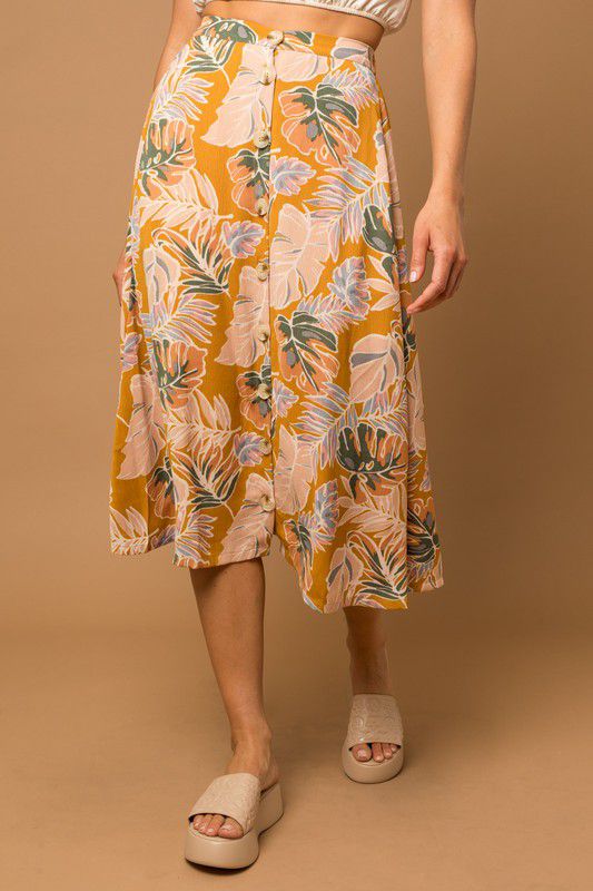 Tropical Feeling Midi Skirt