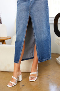 Maxi Denim Slit Skirt