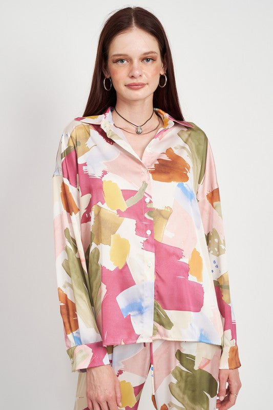 Palette Silk Button Down