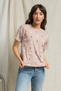 Sweet Dots Tee In Mauve