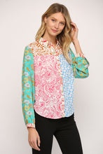 Load image into Gallery viewer, Urban Daisy Mixed Print Blouse
