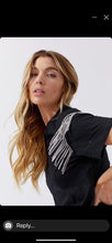 Load image into Gallery viewer, Bling Fringe Tee in Black
