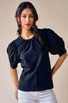 Puff Sleeve Blouse in Black