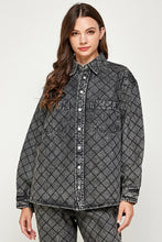 Load image into Gallery viewer, Quilted Denim Acid Wash Shacket
