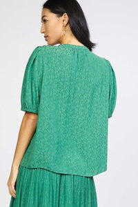 Leaf Green Silk Blouse