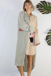 Geo Contrast Shirtdress