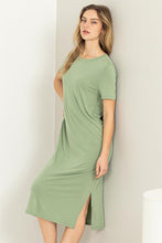 Load image into Gallery viewer, Summer Madness Tshirt Dress in Sage
