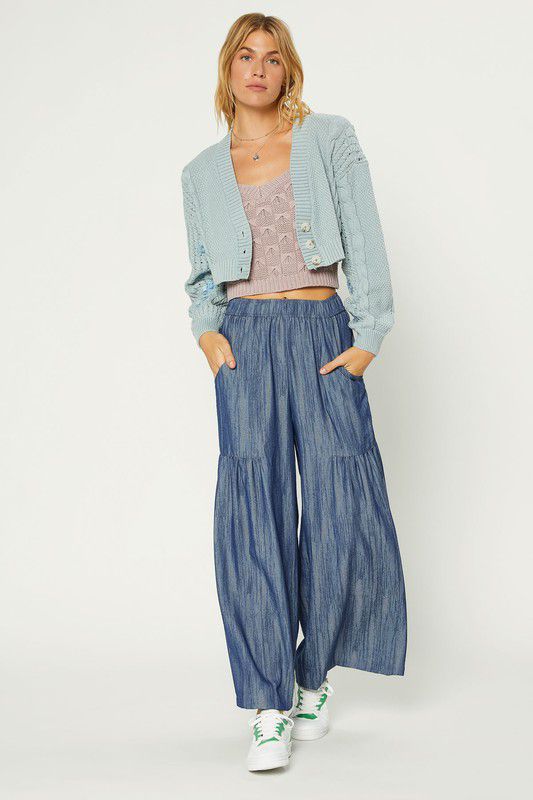 Tiered Chambray Pants