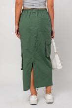 Load image into Gallery viewer, Off Duty Olive Cargo Skirt
