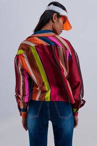 Eclectic Stripe Silk Blouse