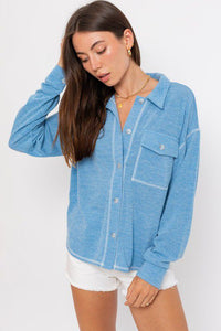 Denim Sweater Button Down