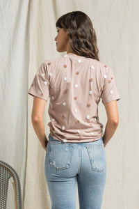 Sweet Dots Tee In Mauve