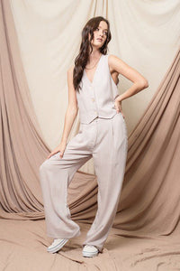 Messina Linen Vest Set