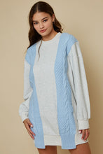 Load image into Gallery viewer, CableKnit Mix Sweatertshirt Dress
