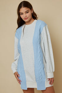 CableKnit Mix Sweatertshirt Dress