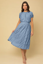 Load image into Gallery viewer, Powder Blue Textured Midi Skirt
