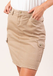 Pocket Cargo Skirt Khaki