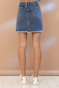 Bling Fringe Denim Skirt