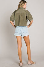 Load image into Gallery viewer, Nylon Olive Puff Shirt
