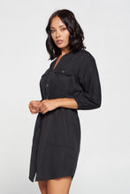 Load image into Gallery viewer, Classic Tencel Shirtdress in Black
