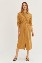 Load image into Gallery viewer, Camel Utility Midi Dress
