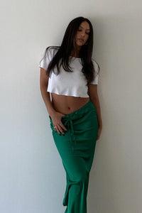 Kelly Green Slip Maxi Skirt