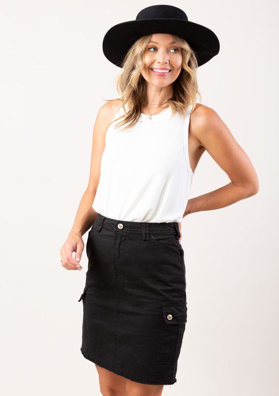 Pocket Cargo Skirt Black