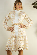 Load image into Gallery viewer, Calais Lace Belted Dress
