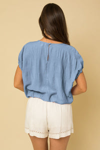 Powder Blue Textured Top