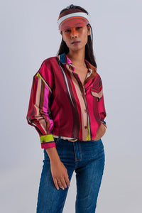 Eclectic Stripe Silk Blouse