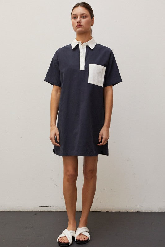 The Contrast Polo Dress