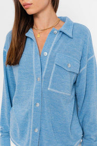 Denim Sweater Button Down